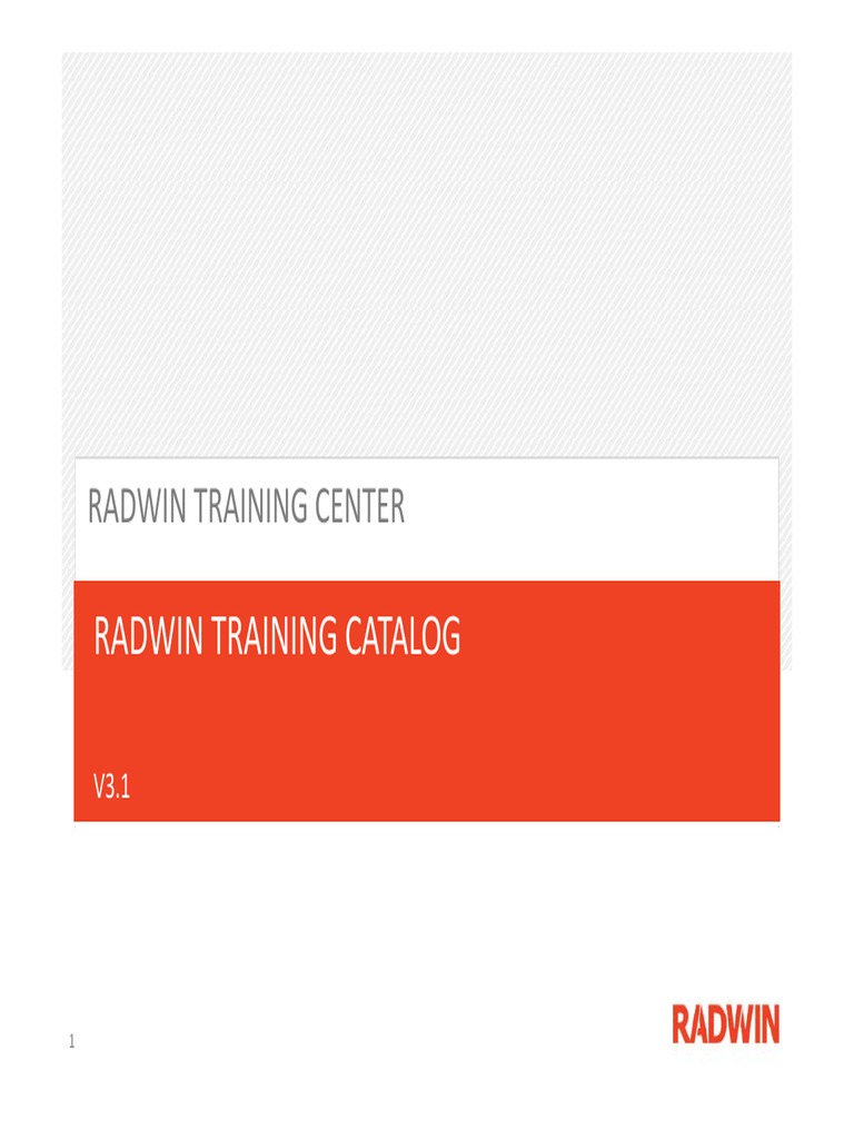 RADWIN Training Center Overview | PDF | Internet Access | Educational ...