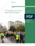 The Equality Act 2010: Caste Discrimination: Briefing Paper
