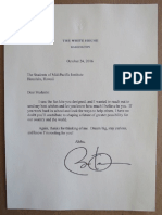 Obama letter to Mid-Pacific students