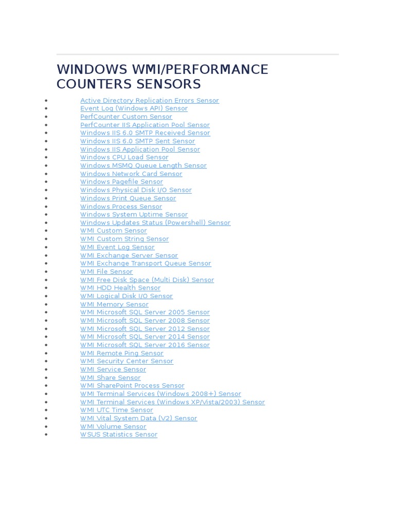 A Comprehensive List of Windows, Linux, and UNIX Performance Monitoring