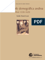 NOBLE DAVID COOK - La Catástrofe Demográfica Andina. Peru 1520 - 1620
