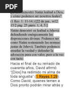 Cómo Demostró Natán Lealtad A Dios