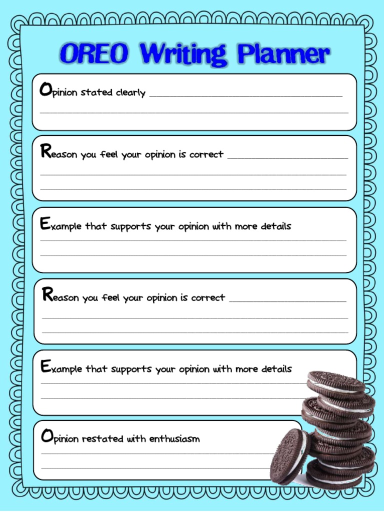 Oreo Writing Planner Colored Blue 1