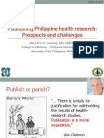 Publishing Philippine Health Research - Prospects and Challenges