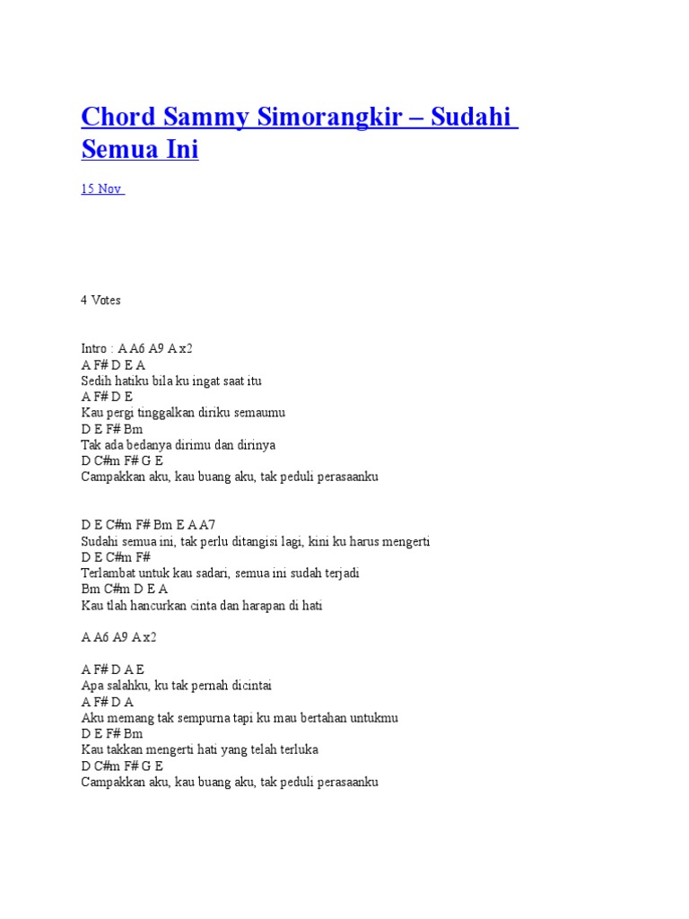 Chord Sammy Simorangkir Pdf
