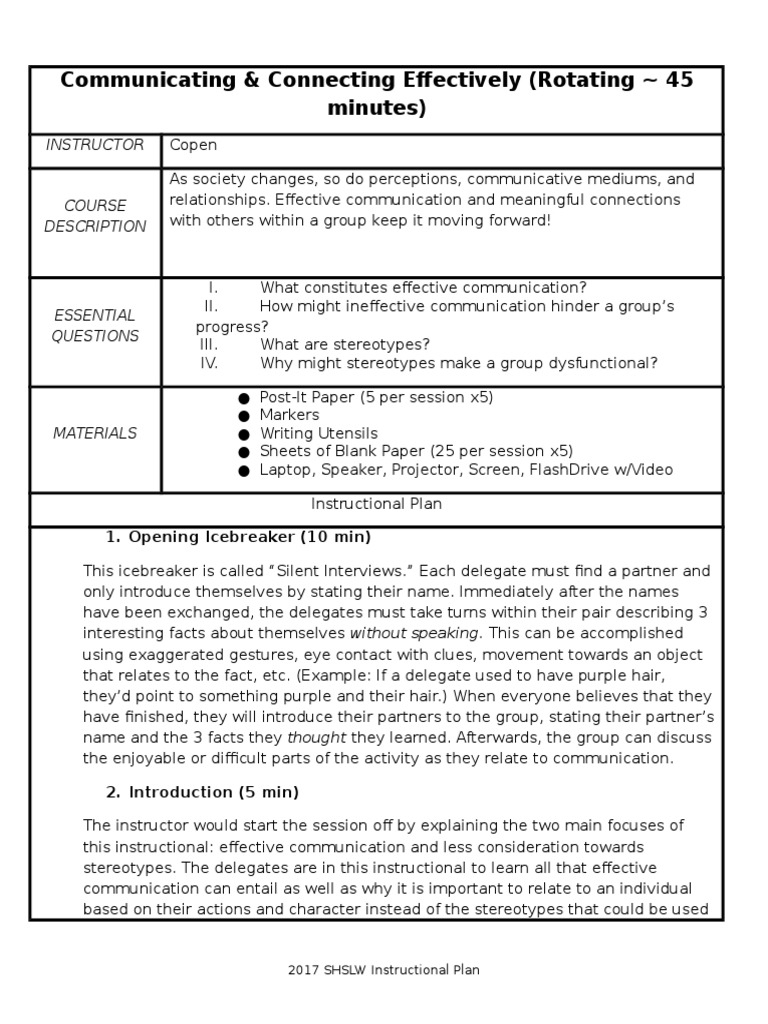Effective Communication Strategies Workshop | PDF | Stereotypes ...