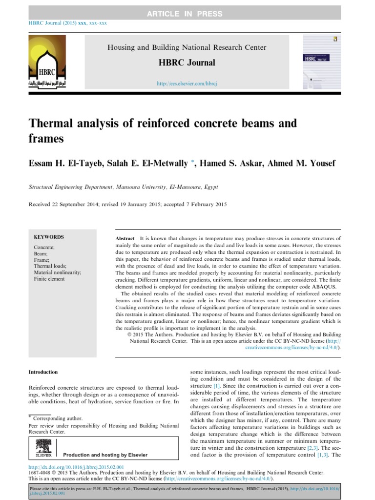 Thermal Effects on Concrete Beams and Frames | PDF | Stress (Mechanics ...