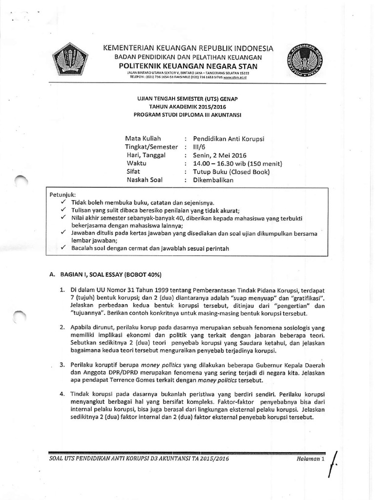 Uts Pendidikan Anti Korupsi