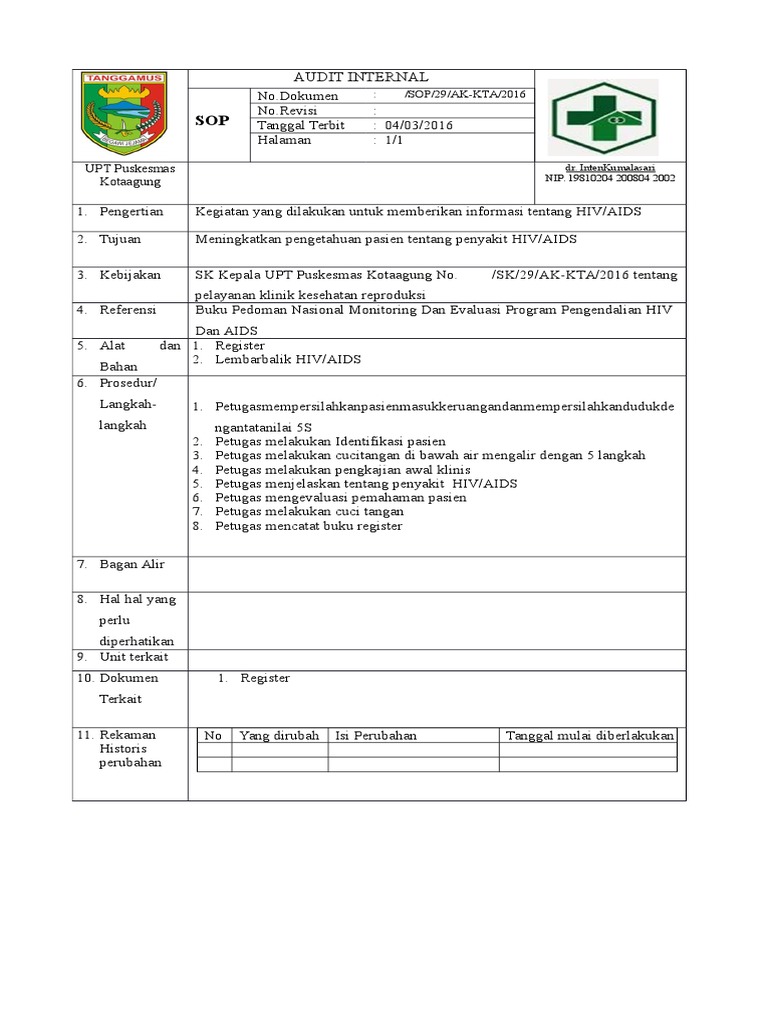 sop audit internal