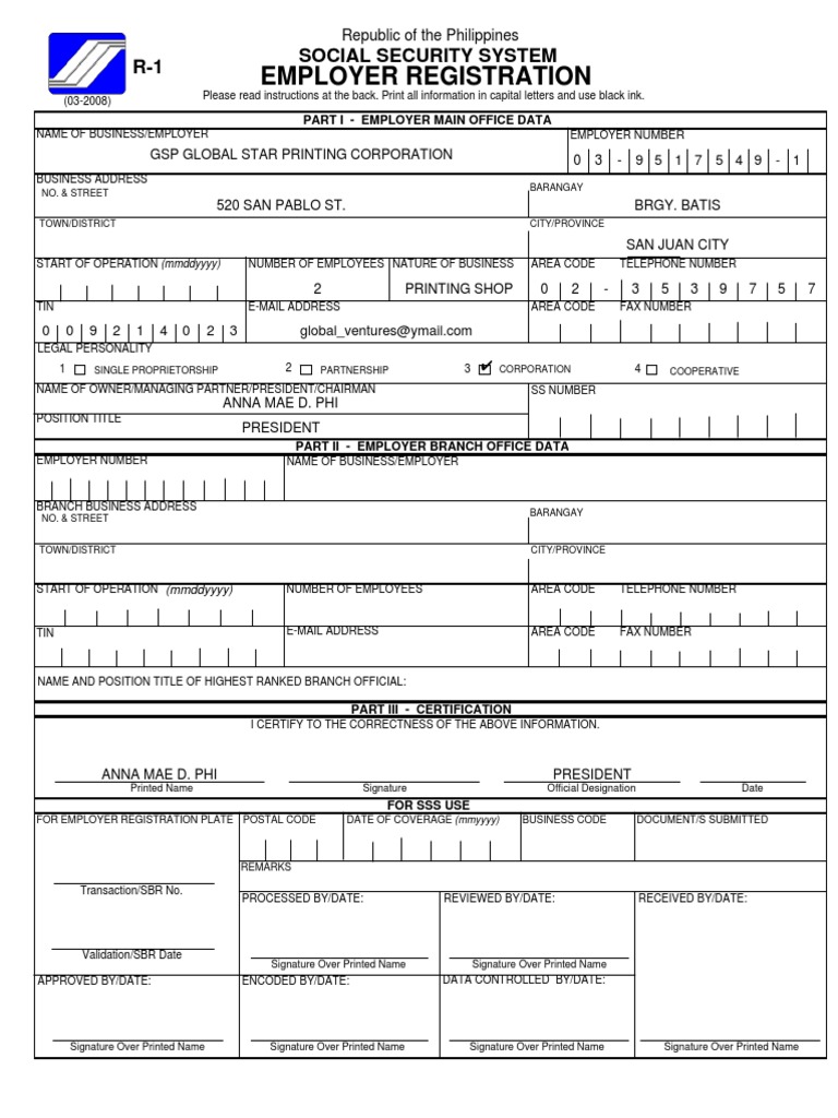 Employer Registration Form Instructions | PDF | Government Information ...