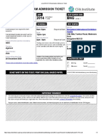 June 2014 CFA Examination Admission Ticket