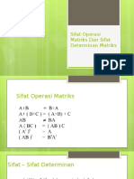 Aljabar - Pertemuan 3b - Sifat Operasi Matriks Dan Sifat Determinan