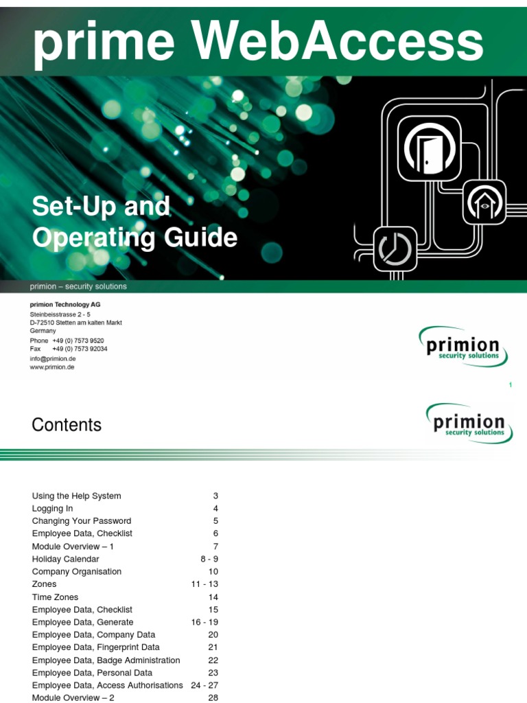 Prime WebAccess Manual | PDF | Login | Password