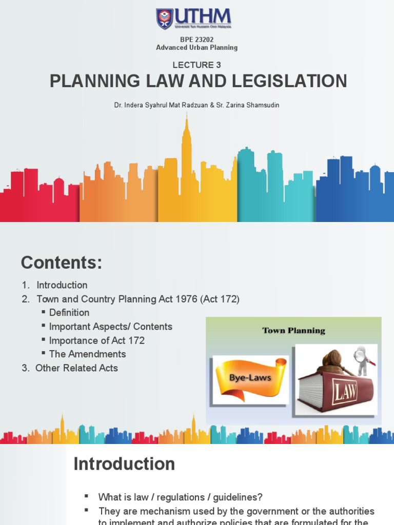 Planning the Urban Environment An Analysis of Key Malaysian Planning