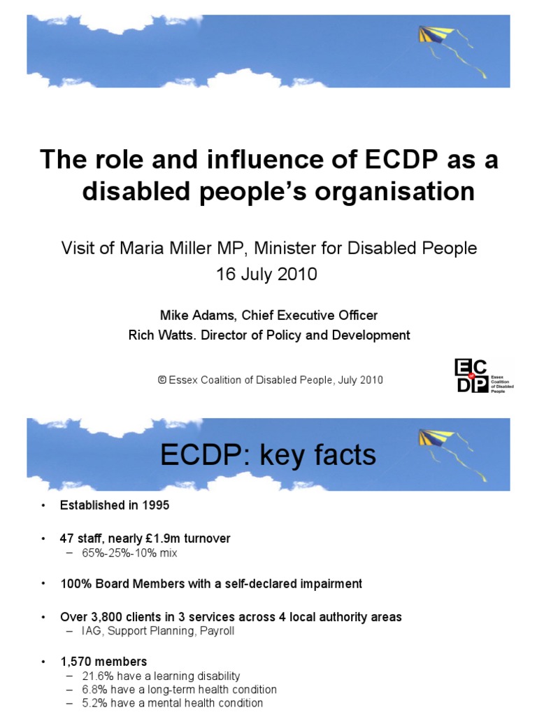 ECDP Presentation To Minister For Disabled People, 20 July 2010 | PDF ...