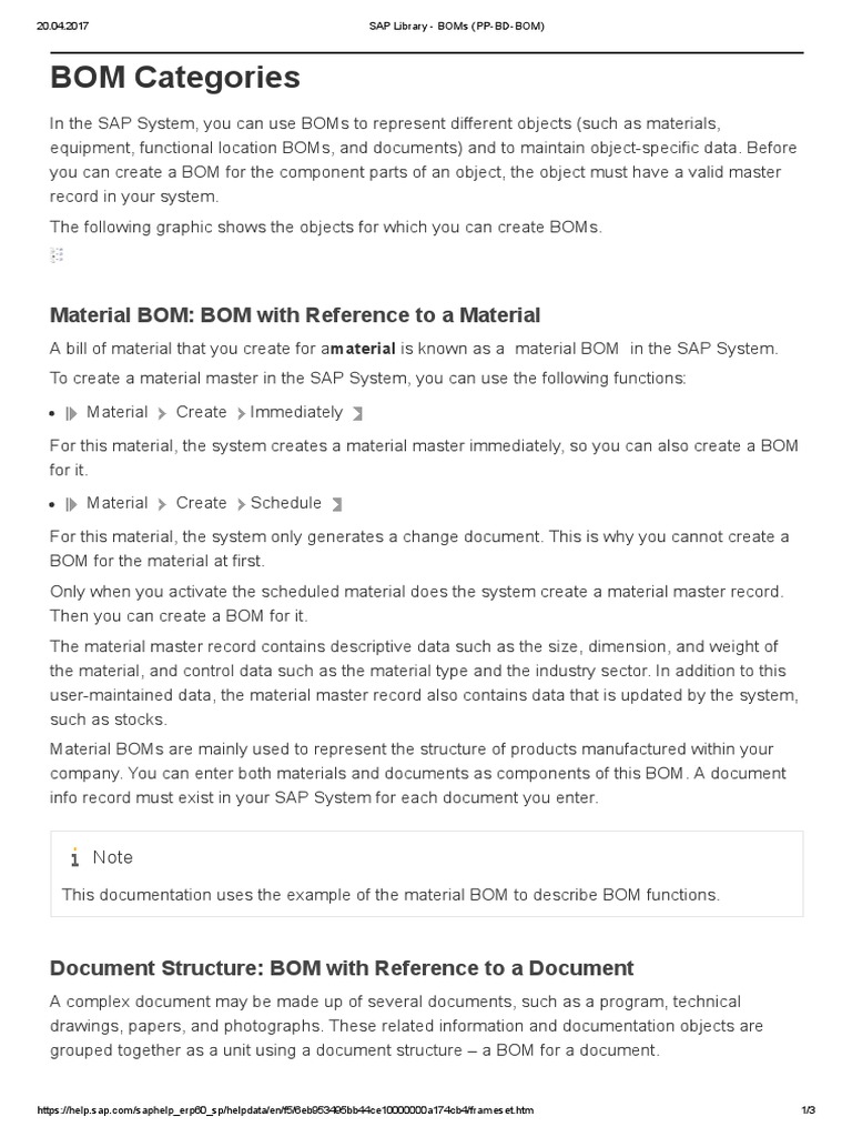 Understanding BOM Categories in SAP | PDF | Information Technology ...