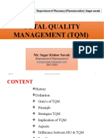 Total Quality Management (TQM) : 04/20/17 Sagar Kishor Savale 1