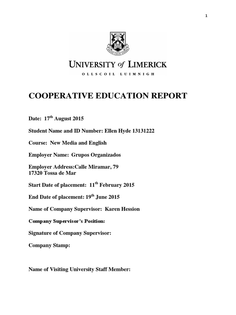 coop report pdf Nonverbal Communication English Language