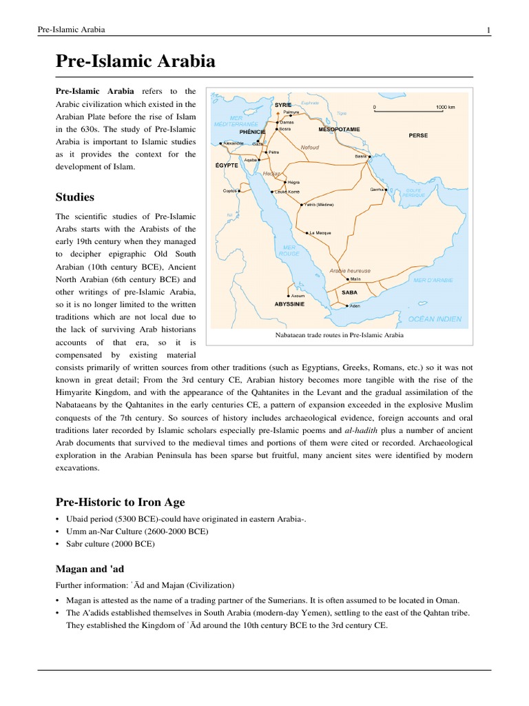 HIST351 1.1 Pre Islamic Arabia PDF | PDF | Arabian Peninsula | Yemen