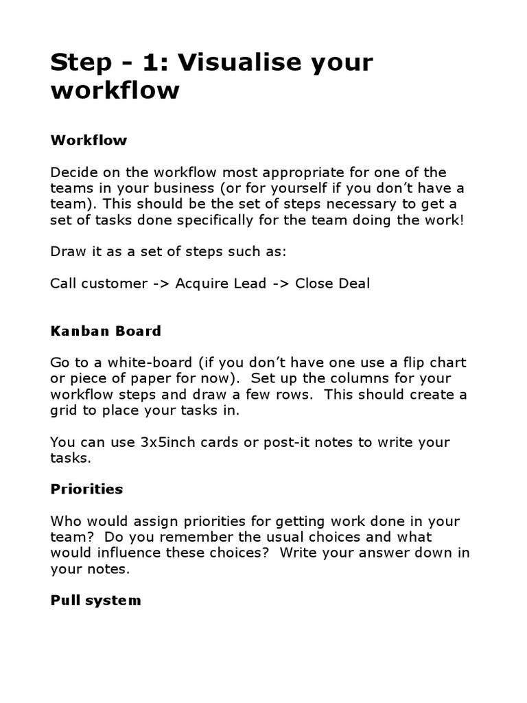 Step - 1: Visualise Your Workflow | PDF