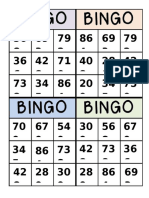Bingo Multiplicaciones Por Un Digito