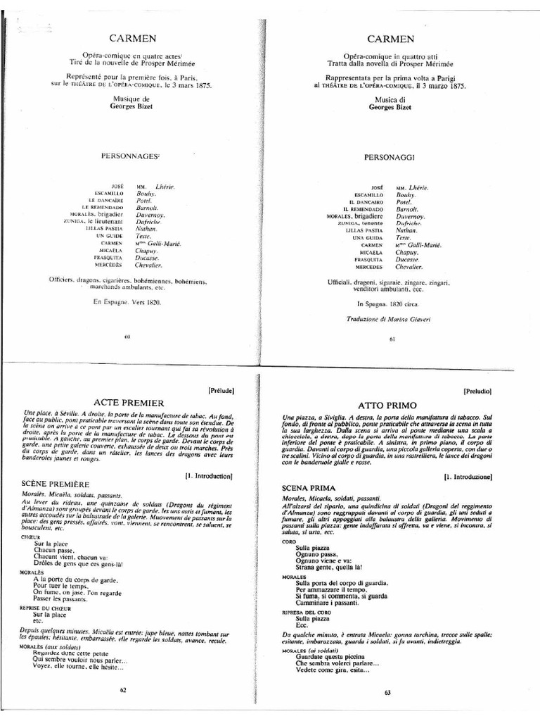 Libretto Carmen FranceseItaliano PDF