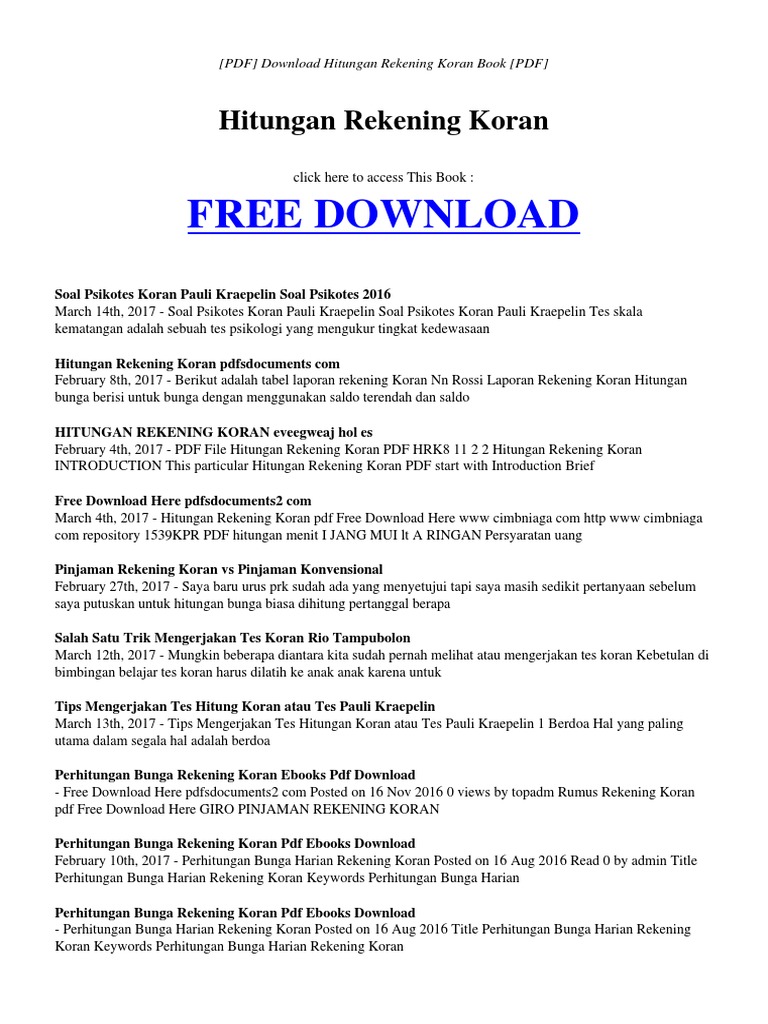 Hitungan Rekening Koran