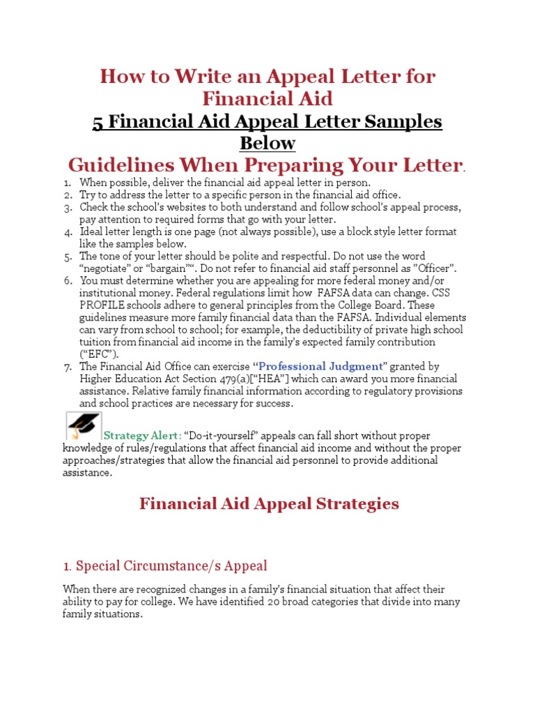 essay for financial aid appeal