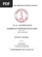 BSC Mathematics Complex Analysis