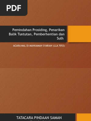 Pemindahan Prosiding Penarikan Balik Tuntutan Pemberhentian Pdf