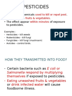 Pesticides: - Substance/ Chemicals - Often Used On - The Effect Appear of Exposure To Pesticides