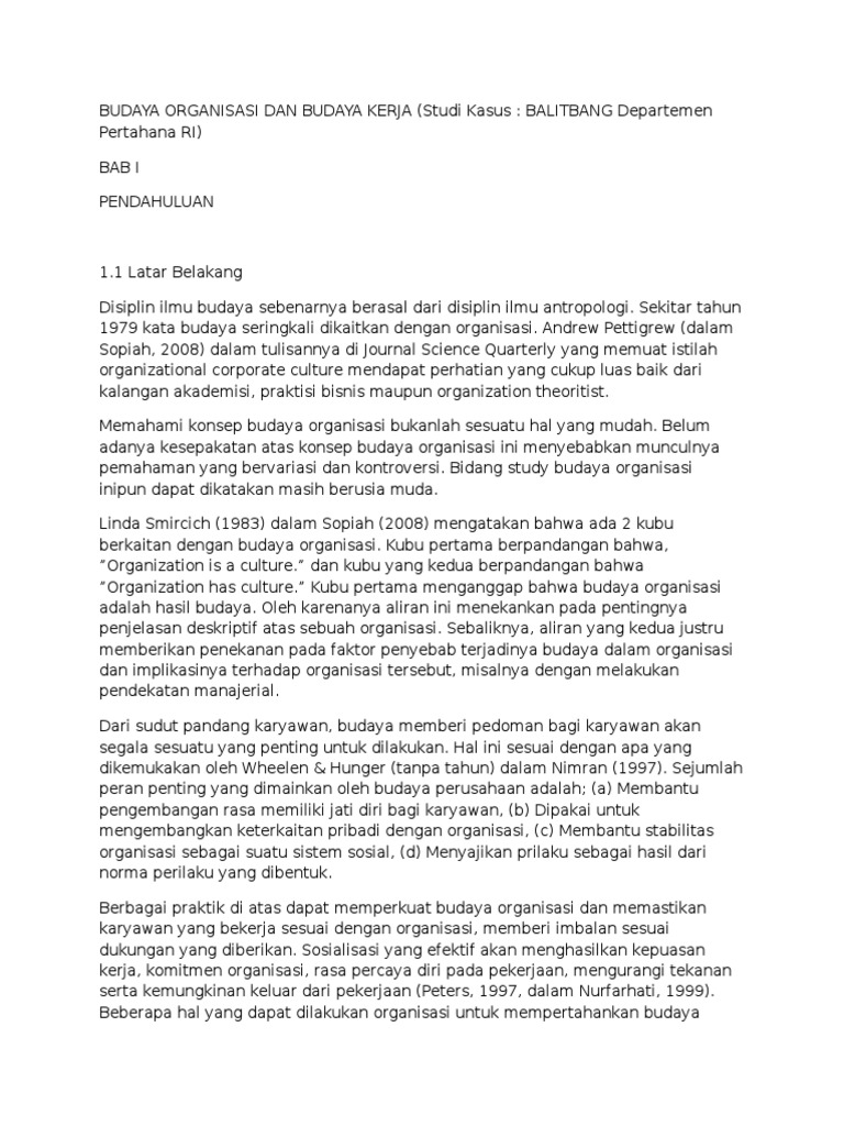 Budaya kerja di lembaga pemerintahan