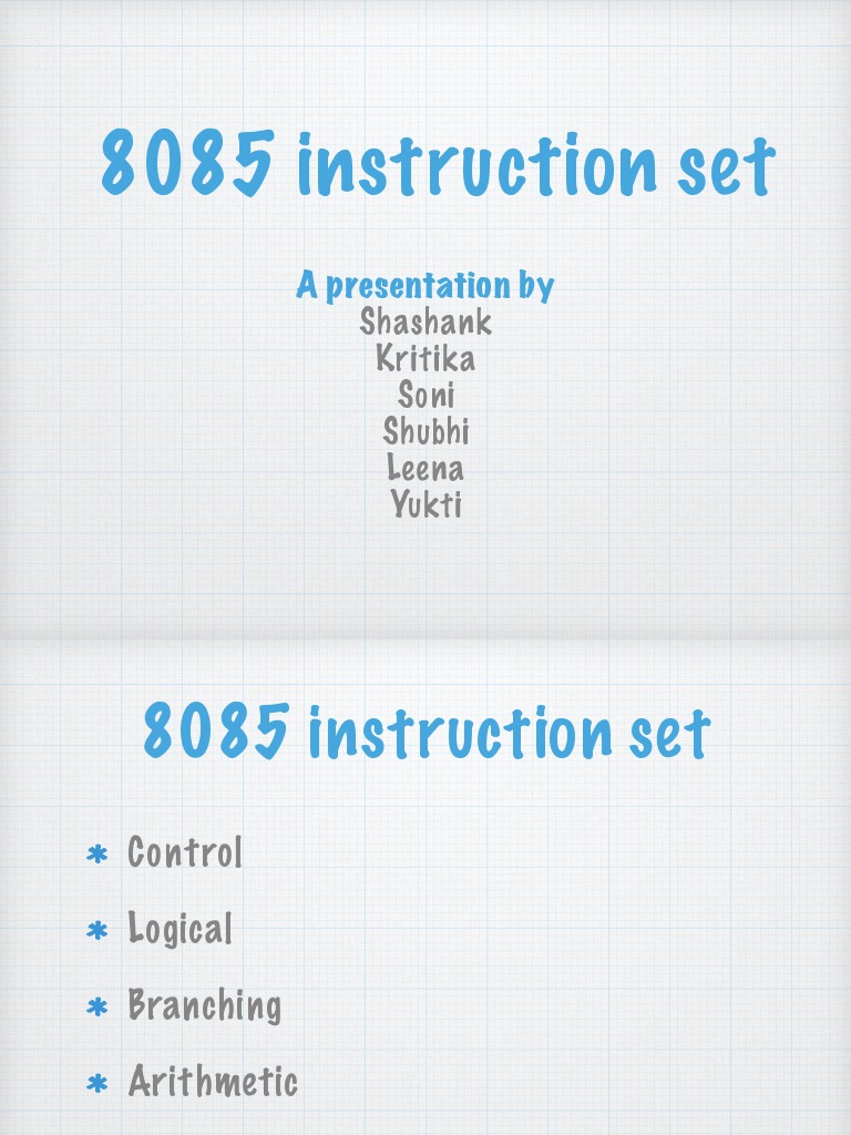 8085 Instruction Set Overview | PDF | Computers