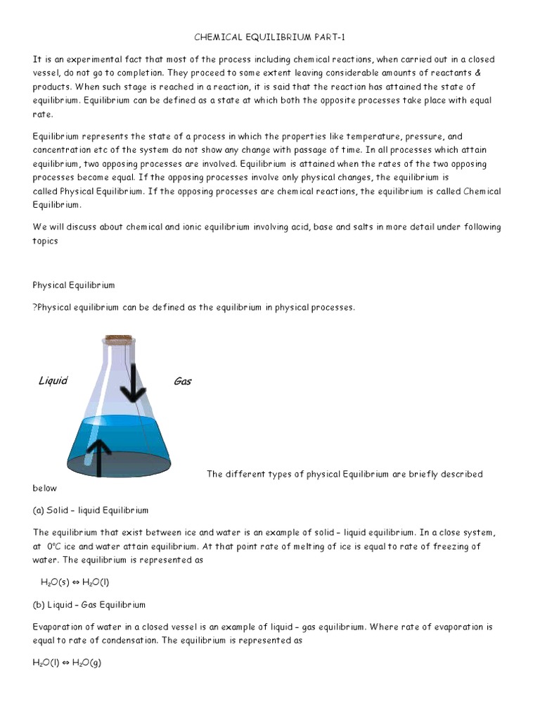Chemistry Equilibrium Basics | PDF | Chemical Equilibrium | Stoichiometry