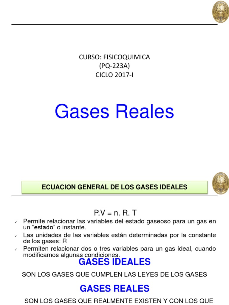 Comportamiento de Gases Reales y Ideales | PDF | Gases | Química Física