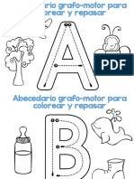 Abecedario Grafomotor para Colorear y Repasar