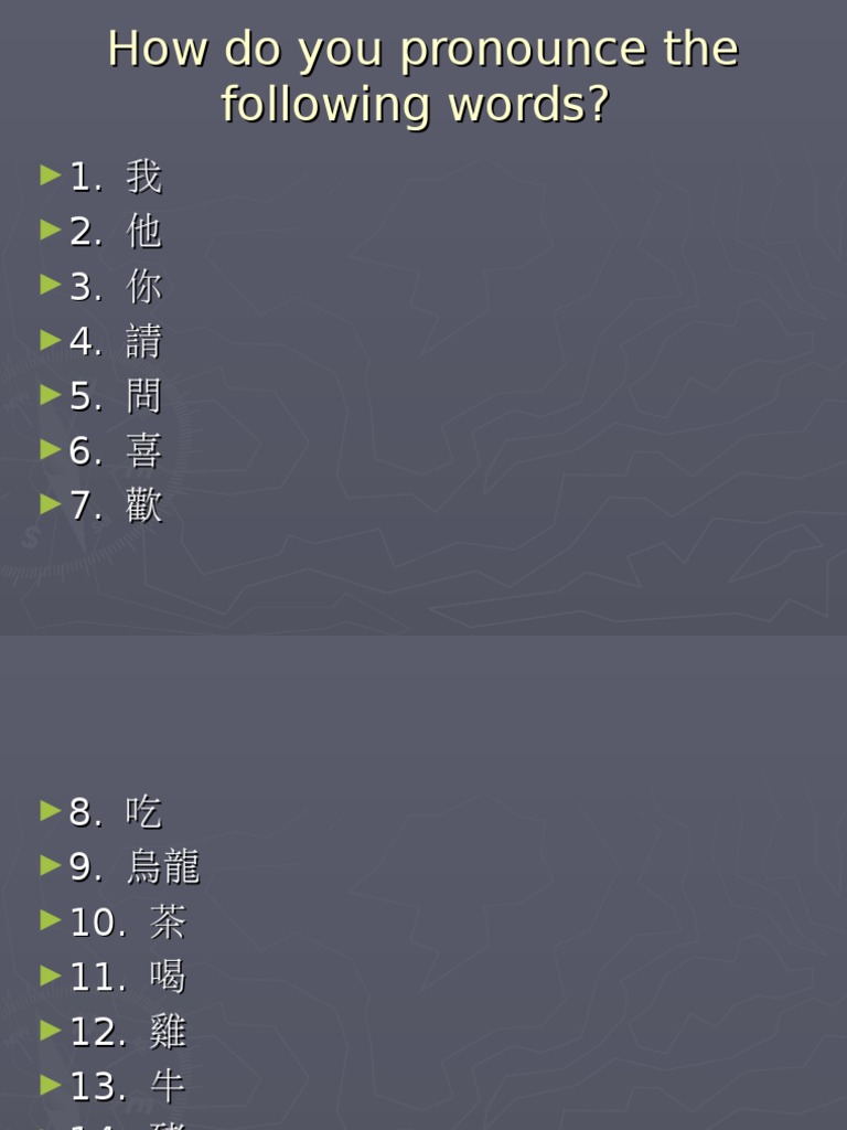 How Do You Pronounce The Following Words? PDF