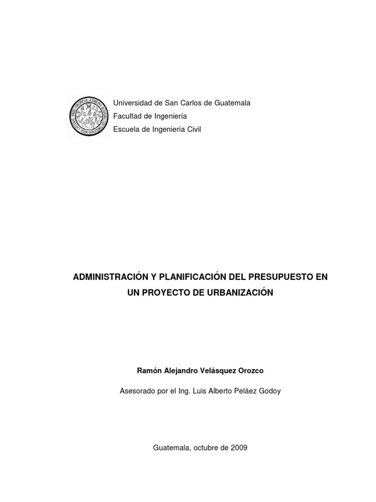 Tesis Construccion de Urbanizacion  Ciudad  Planificación