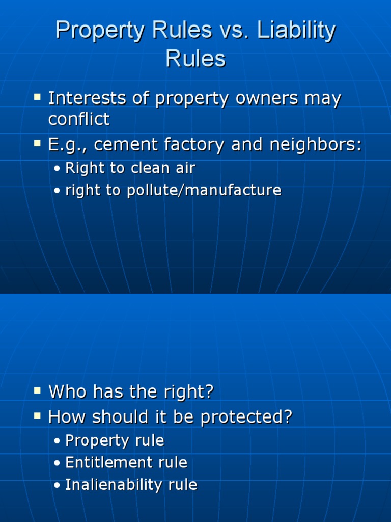 Property Rules vs. Liability Rules | PDF | Law