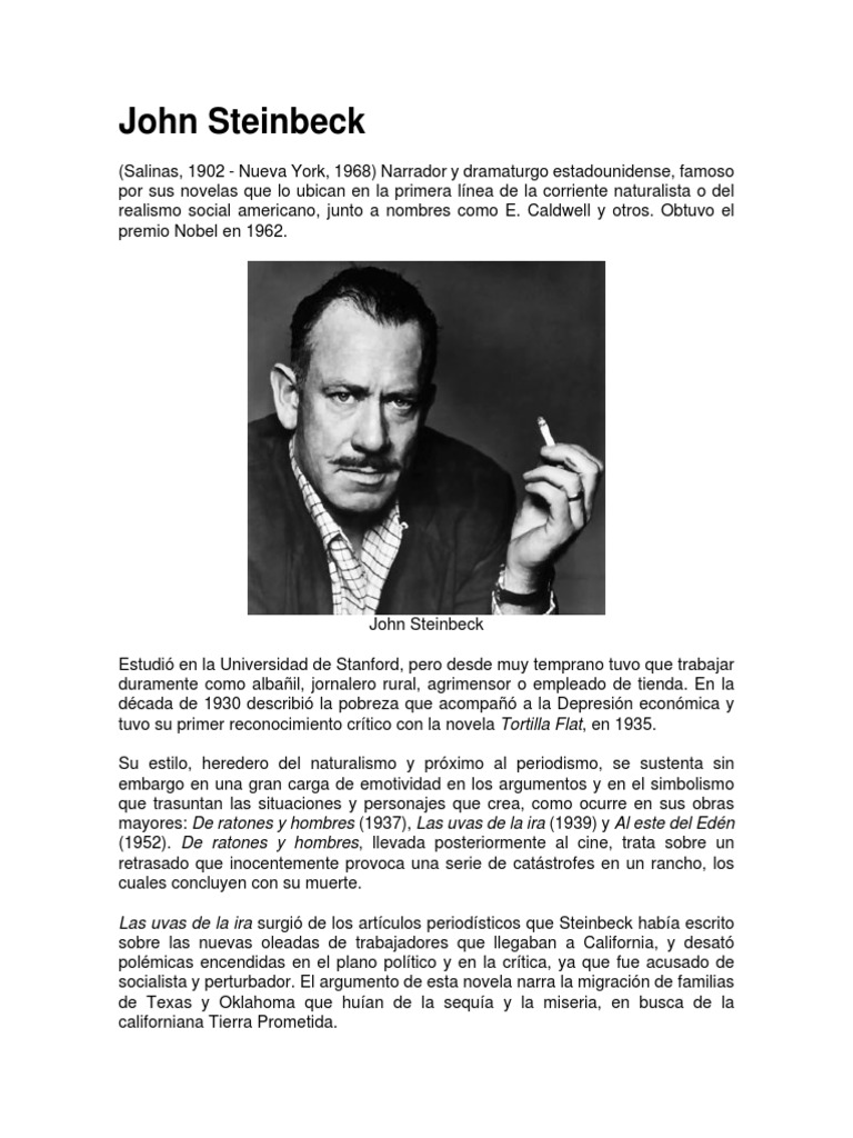 Biografia John Steinbeck John Steinbeck Política (general)