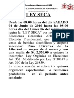 Comunicado Ley Seca