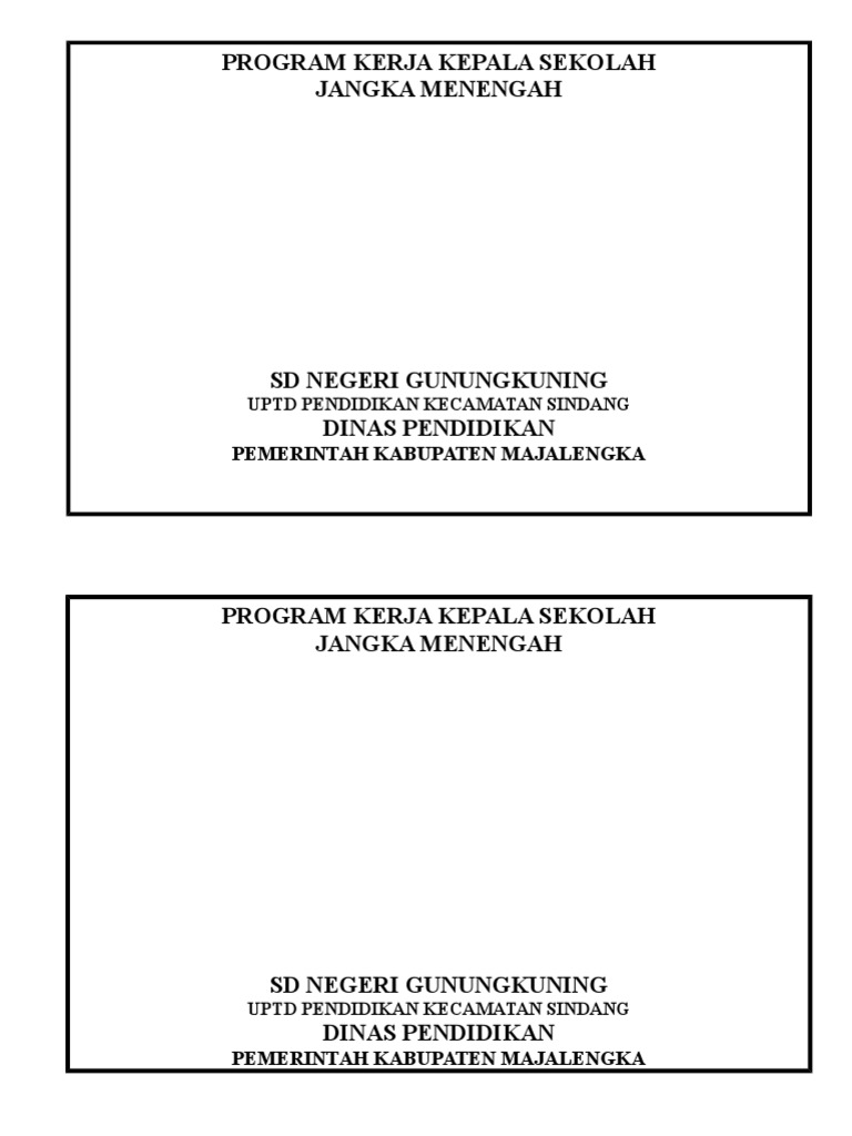 Rencana Kerja Jangka Menengah Sekolah