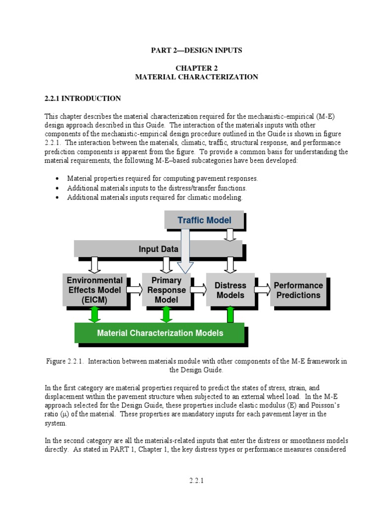MEPDG Material Characterization Inputs | PDF | Young's Modulus | Road ...