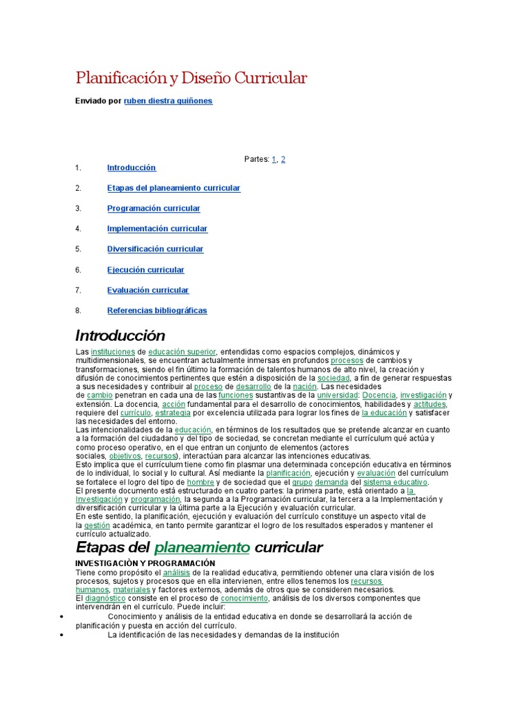 Planificación y Diseño Curricular Efectivo | PDF | Plan de estudios ...