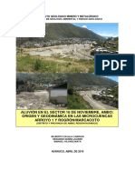 Aluvion Sector 16 de Nov. Ambo, Microcuencas Arroyo 1 y Rogron-Marcacoto