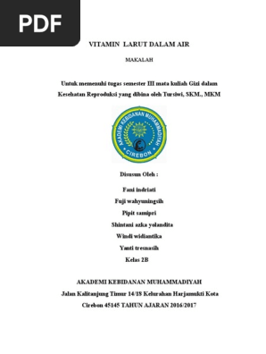 Makalah Vitamin Larut Dalam Air