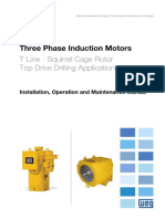 WEG Three Phase Induction Motors T Line Squirrel Cage Rotor 12364818 Manual English PDF
