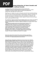 Consumer Buying Behaviour of Store Brands and Its Growth vs National Brands