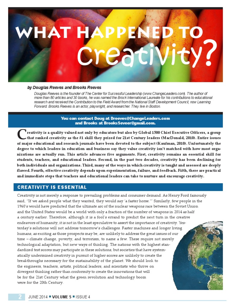 What Happened To Creativity | PDF | Creativity | Leadership