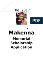 Avery Makenna: Memorial Scholarship Application